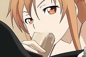 Sword Deceit Online Hentai Asuna is curious forth taste Kirito cock