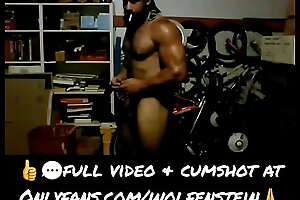 Hairy Sweaty Muscle Daddy Smoking Posing Nude added to Without equal Masturbation in Garage