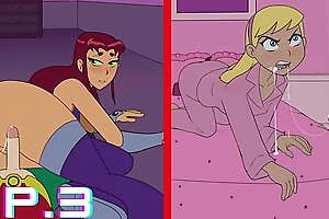 Doing anal with Starfire and giving blonde a facial 18Titans Episode 3