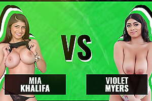 Battle Of The Babes - Mia Khalifa vs  Violet Myers - Clash Of The Big Titted Muslim Titans