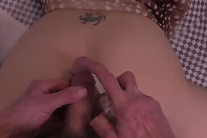 POV Anal Virgin Has Her Tight Asshole Hollow With And Gets A Bit Of Cock In It !!!