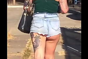 Tatted PAWG with Juicy Booty with reference to Jean Shorts
