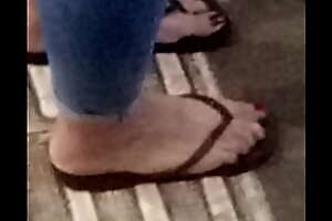 Phat butt and Lickable candid teen feet overheated puedicure near sandals by sunless outide voyeur